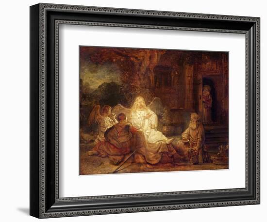 Abraham Receives the Three Angels-Rembrandt van Rijn-Framed Giclee Print