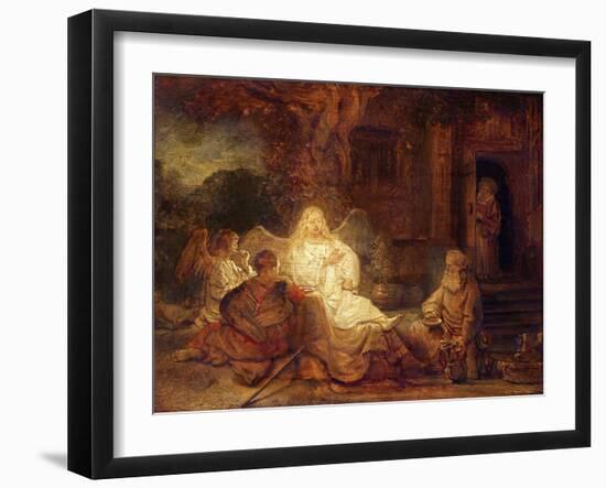 Abraham Receives the Three Angels-Rembrandt van Rijn-Framed Giclee Print