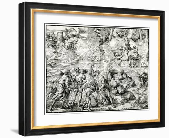 Abraham's Sacrifice, 1516-1518-Ugo da Carpi-Framed Giclee Print