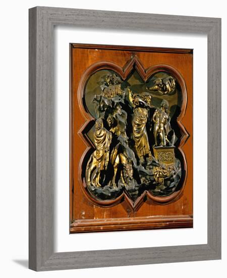 Abraham's Sacrifice of Isaac, Bronze Relief, 1401-Lorenzo Ghiberti-Framed Giclee Print