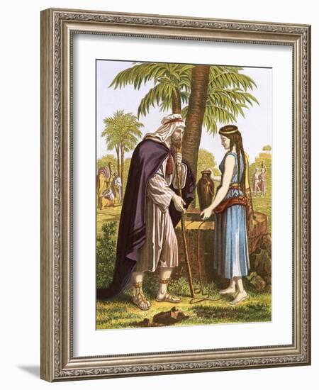 Abraham's Servant and Rebekah-English-Framed Giclee Print