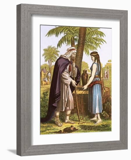 Abraham's Servant and Rebekah-English-Framed Giclee Print