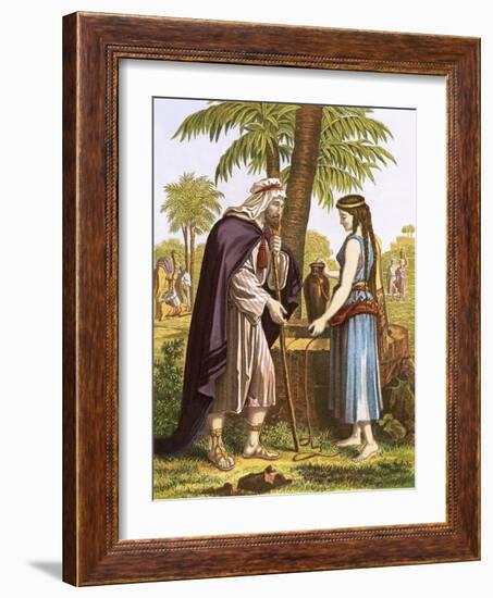 Abraham's Servant and Rebekah-English-Framed Giclee Print