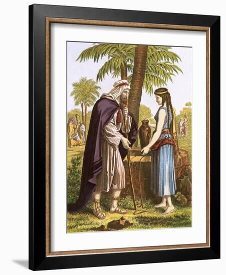 Abraham's Servant and Rebekah-English-Framed Giclee Print