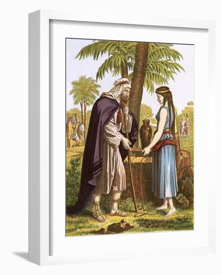 Abraham's Servant and Rebekah-English-Framed Giclee Print