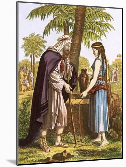 Abraham's Servant and Rebekah-English-Mounted Giclee Print