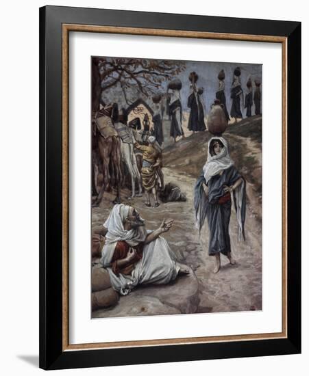 Abraham's Servant Meets Rebecca-James Jacques Joseph Tissot-Framed Giclee Print