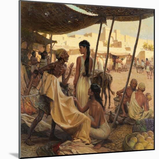Abraham's Wife, Sarai, and a Slave Bargain for Cloth in a Marketplace-Tom Lovell-Mounted Photographic Print