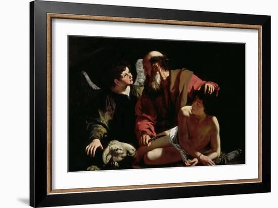 Abraham Sacrificing Isaac by Caravaggio, Michelangelo (1571-1610). Oil on Canvas, Ca 1597-1599, Dim-Michelangelo Merisi da Caravaggio-Framed Giclee Print