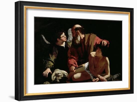 Abraham Sacrificing Isaac by Caravaggio, Michelangelo (1571-1610). Oil on Canvas, Ca 1597-1599, Dim-Michelangelo Merisi da Caravaggio-Framed Giclee Print