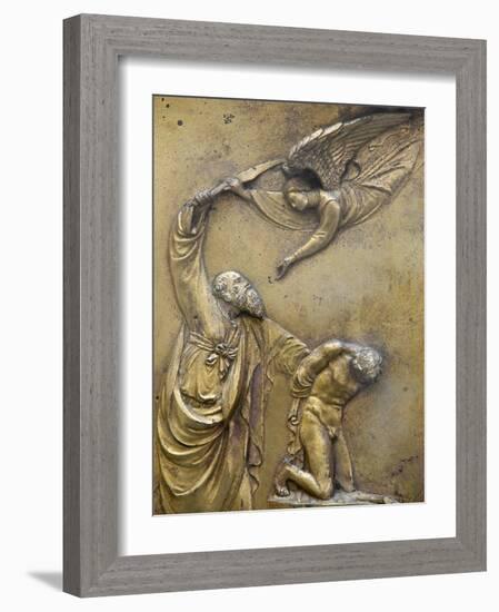 Abraham Sacrificing Isaac, Gate of Paradise Door of Baptistry of San Giovanni, Florence, Italy-Godong-Framed Photographic Print