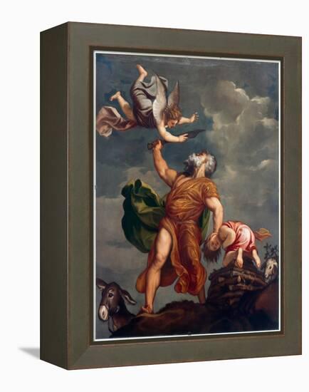 Abraham Sacrificing Isaac-Titian (Tiziano Vecelli)-Framed Premier Image Canvas