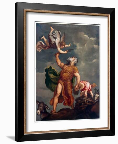 Abraham Sacrificing Isaac-Titian (Tiziano Vecelli)-Framed Giclee Print