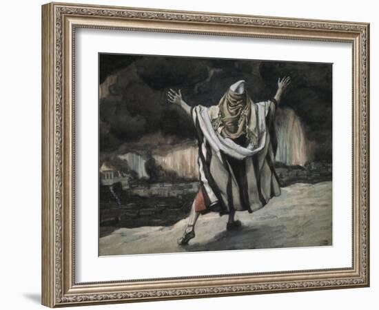 Abraham Sees Sodom in Flames-James Tissot-Framed Giclee Print