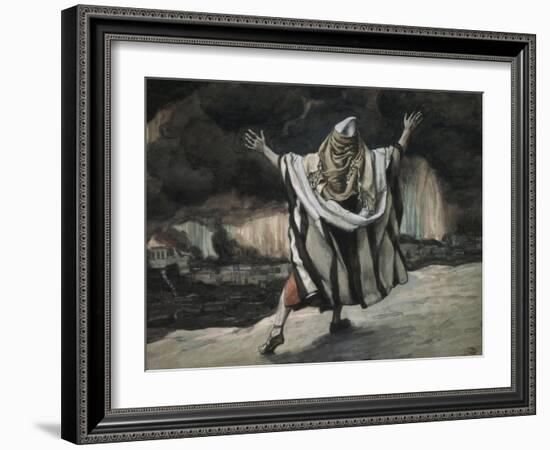 Abraham Sees Sodom in Flames-James Tissot-Framed Giclee Print