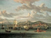 Poeple Walking at the Banks of the River Ij with Ships, 1693-Abraham Storck-Giclee Print