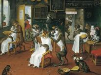 Barber's Shop with Monkeys and Cats-Abraham Teniers-Stretched Canvas