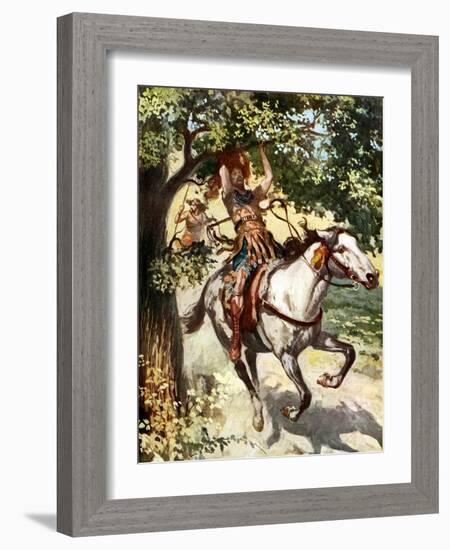 Absalom hanging on the oak tree - Bible-James Jacques Joseph Tissot-Framed Giclee Print