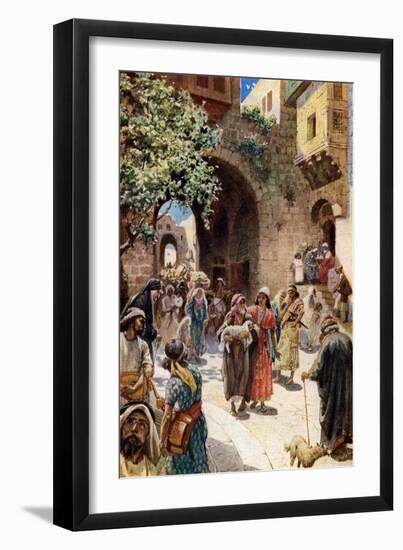 Absalom steals the hearts of the people - Bible-William Brassey Hole-Framed Giclee Print