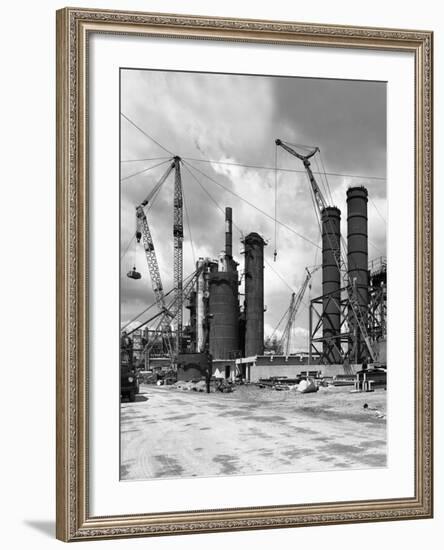 Absorption Towers Being Installed, Coleshill Coal Preparation Plant, Warwickshire, 1962.6th July-Michael Walters-Framed Photographic Print