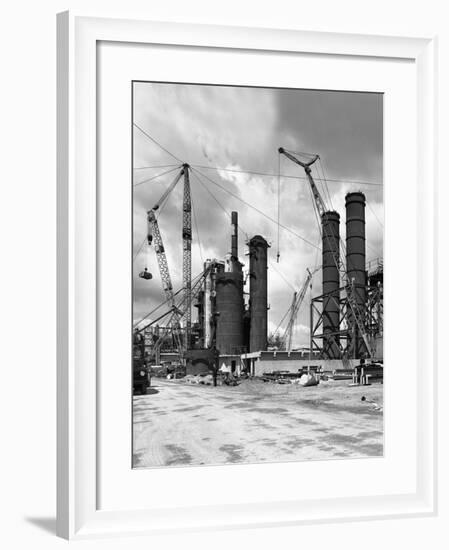 Absorption Towers Being Installed, Coleshill Coal Preparation Plant, Warwickshire, 1962.6th July-Michael Walters-Framed Photographic Print