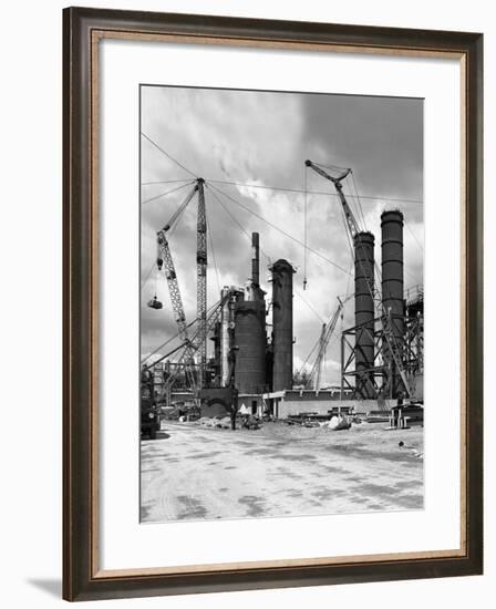 Absorption Towers Being Installed, Coleshill Coal Preparation Plant, Warwickshire, 1962.6th July-Michael Walters-Framed Photographic Print