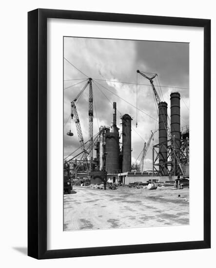 Absorption Towers Being Installed, Coleshill Coal Preparation Plant, Warwickshire, 1962.6th July-Michael Walters-Framed Photographic Print