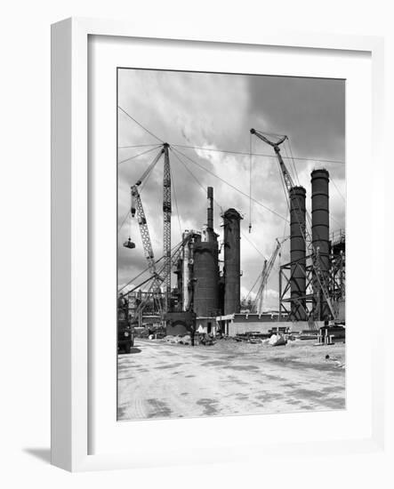 Absorption Towers Being Installed, Coleshill Coal Preparation Plant, Warwickshire, 1962.6th July-Michael Walters-Framed Photographic Print