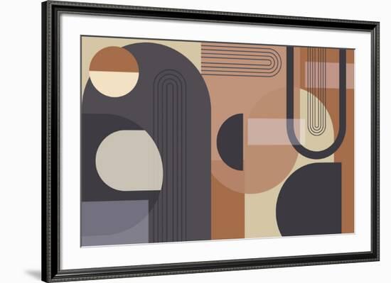 Abstract Arches Charcoal Terracotta 1-Urban Epiphany-Framed Art Print