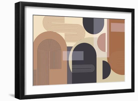Abstract Arches Charcoal Terracotta 2-Urban Epiphany-Framed Art Print