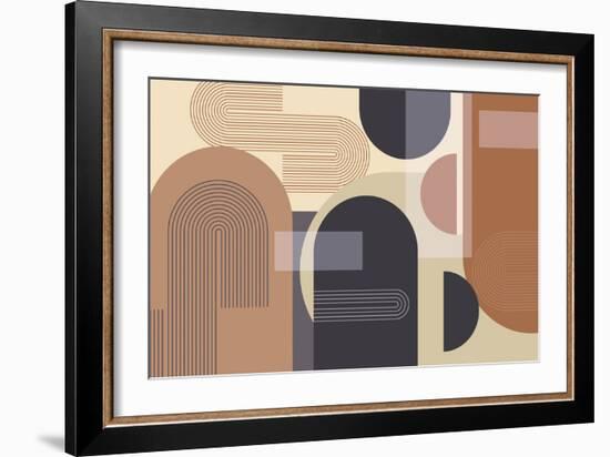 Abstract Arches Charcoal Terracotta 2-Urban Epiphany-Framed Art Print