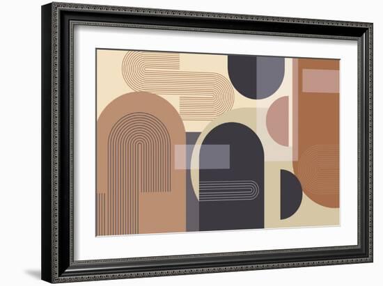 Abstract Arches Charcoal Terracotta 2-Urban Epiphany-Framed Art Print