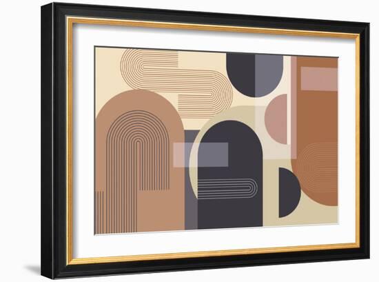 Abstract Arches Charcoal Terracotta 2-Urban Epiphany-Framed Art Print