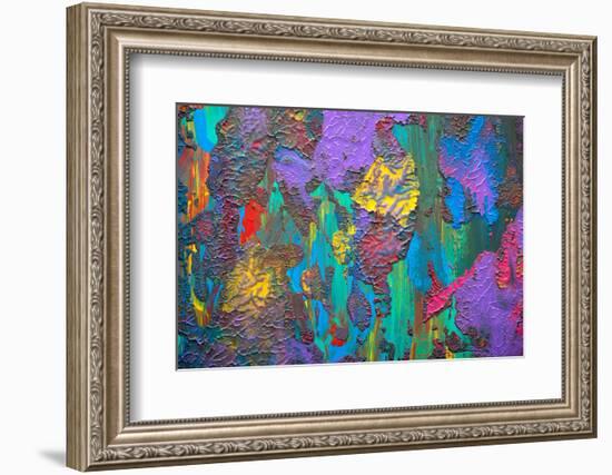 Abstract Art Background. Hand-Painted.-Thirteen-Framed Photographic Print