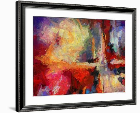 Abstract Art Background. Oil on Canvas. Warm Colors. Soft Brushstrokes of Paint. Modern Art. Contem-Avgust Avgustus-Framed Premium Giclee Print