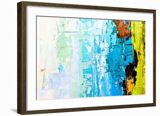 Abstract Art Background. Oil Painting on Canvas. Color Texture. Fragment of Artwork. Spots of Oil P-Sweet Art-Framed Premium Giclee Print
