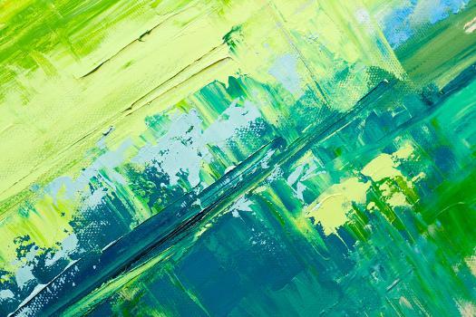 Abstract Art Background. Oil Painting on Canvas. Green and Yellow Texture.  Fragment of Artwork. Spo' Photographic Print - Sweet Art 