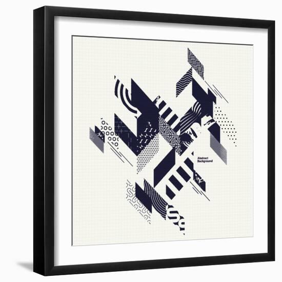 Abstract Art Background with Geometric Elements-theromb-Framed Art Print