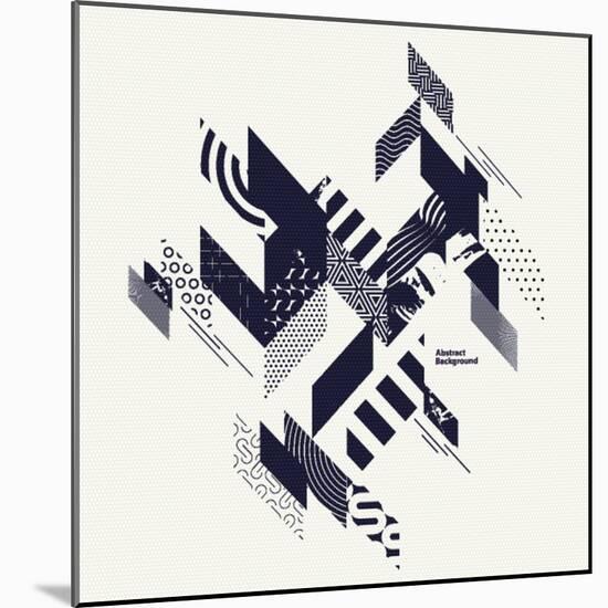 Abstract Art Background with Geometric Elements-theromb-Mounted Art Print