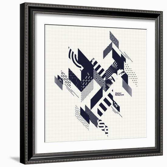 Abstract Art Background with Geometric Elements-theromb-Framed Art Print