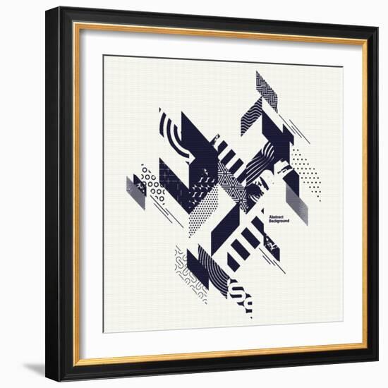 Abstract Art Background with Geometric Elements-theromb-Framed Art Print