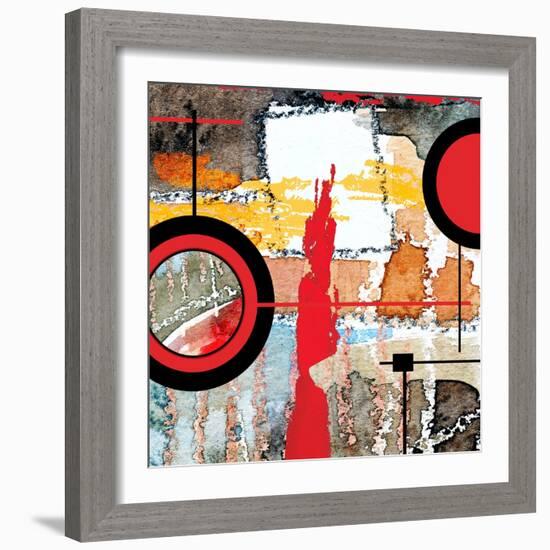 Abstract Art Collage, Mixed Media And Watercolor On Paper-Andriy Zholudyev-Framed Art Print