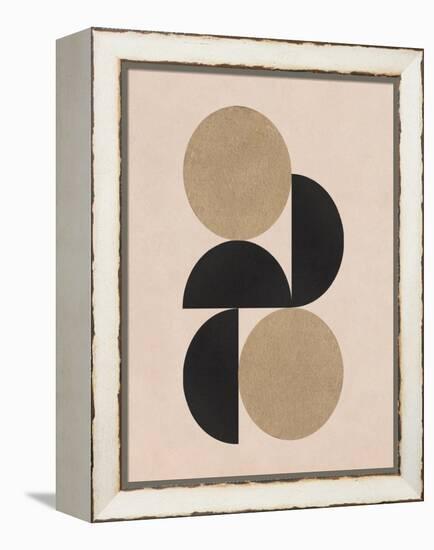Abstract Art Deco Collage with Geometric Form and Paper Texture-retrofutur-Framed Premier Image Canvas