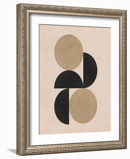 Abstract Art Deco Collage with Geometric Form and Paper Texture-retrofutur-Framed Photographic Print