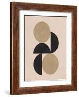 Abstract Art Deco Collage with Geometric Form and Paper Texture-retrofutur-Framed Photographic Print