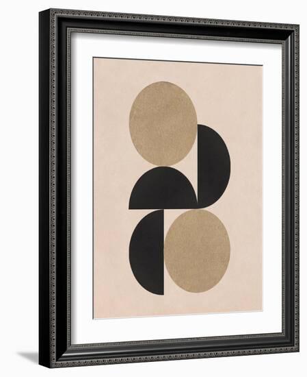 Abstract Art Deco Collage with Geometric Form and Paper Texture-retrofutur-Framed Photographic Print