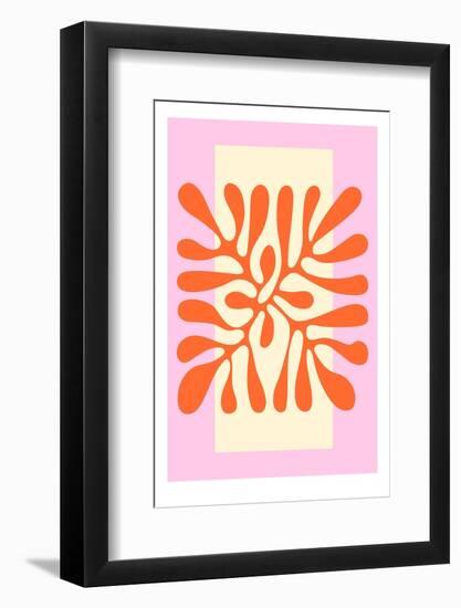 Abstract Art Poster. Floral Matisse Inspired Collage Contemporary Style, Botanical Cut out Shapes.-Lera Danilova-Framed Photographic Print