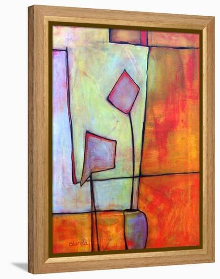 Abstract Art Window Dressing Tangerine Orange-Blenda Tyvoll-Framed Stretched Canvas