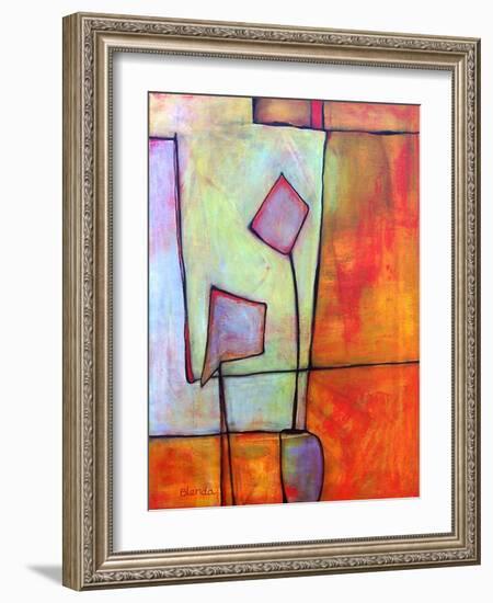 Abstract Art Window Dressing Tangerine Orange-Blenda Tyvoll-Framed Art Print