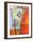 Abstract Art Window Dressing Tangerine Orange-Blenda Tyvoll-Framed Art Print